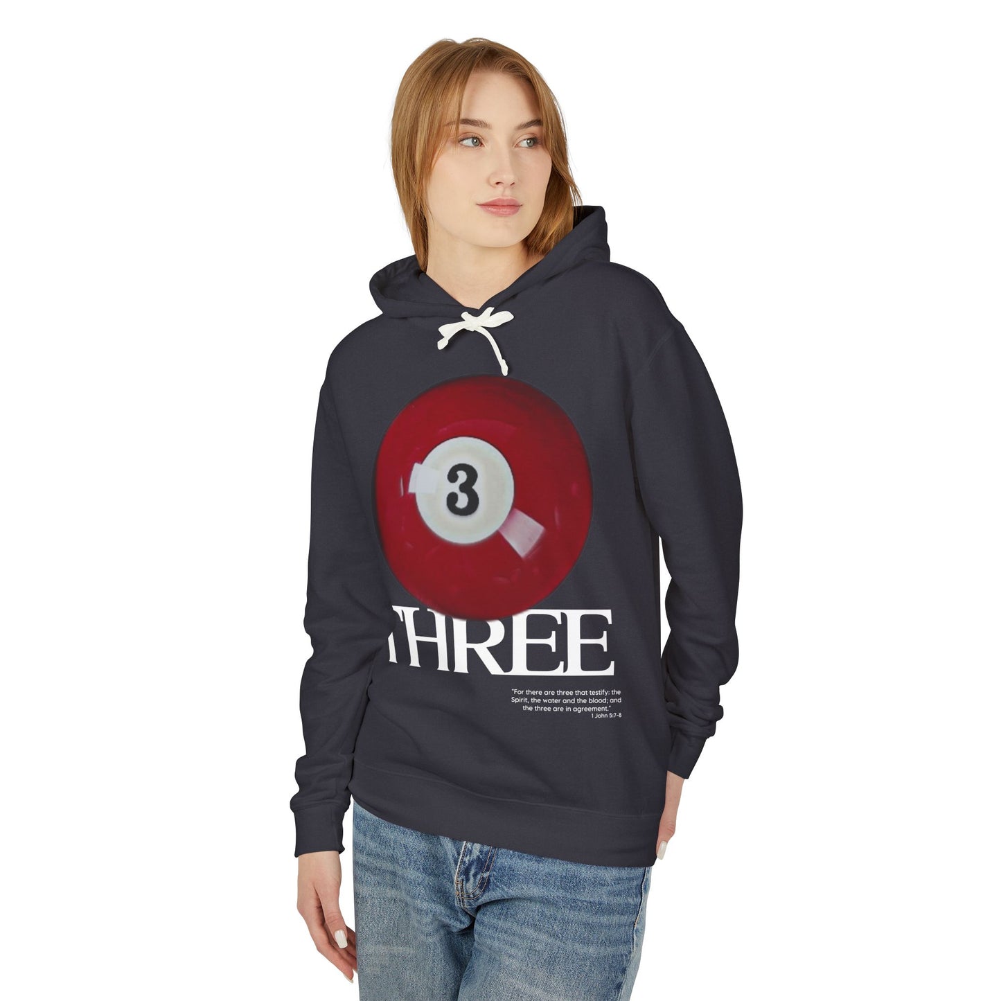 Men’s Three Ball Graphic Hoodie,  1 John 5:7-8