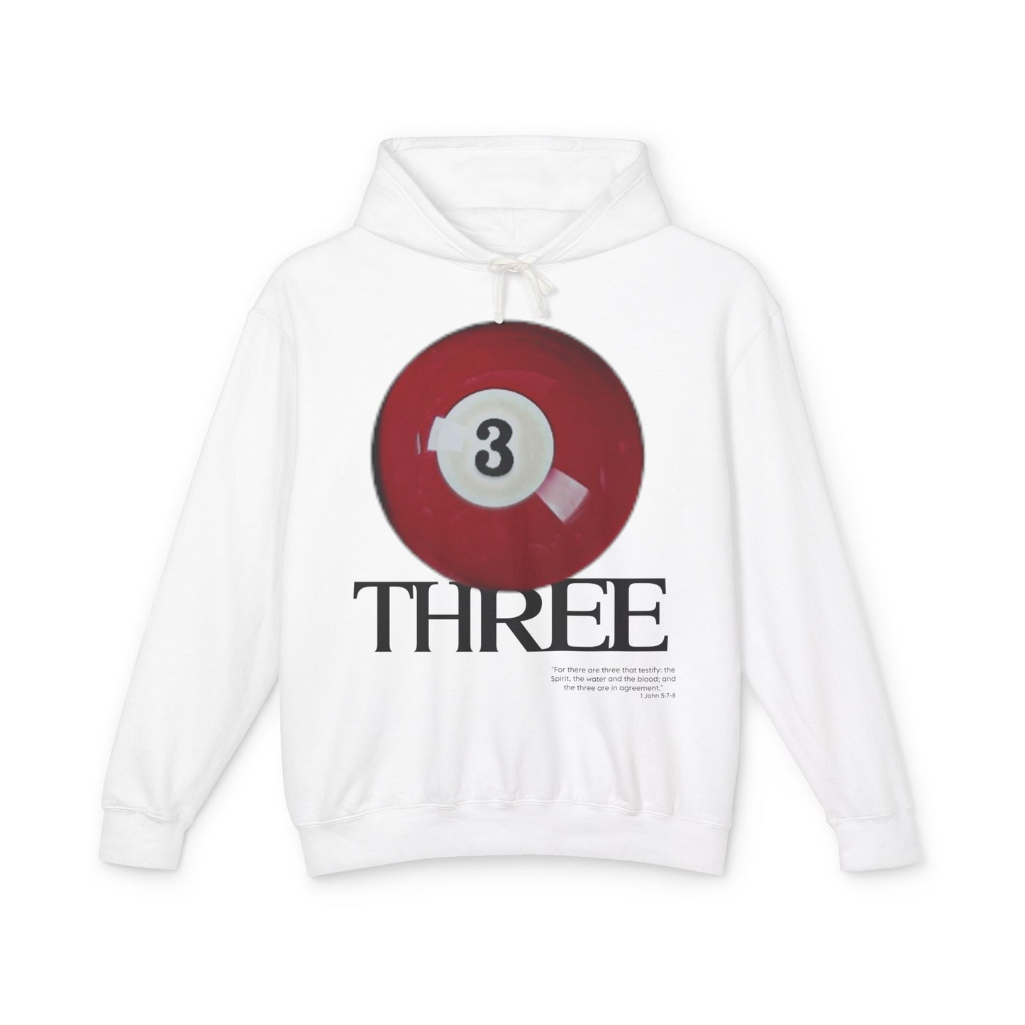 Men’s Three Ball Graphic Hoodie,  1 John 5:7-8