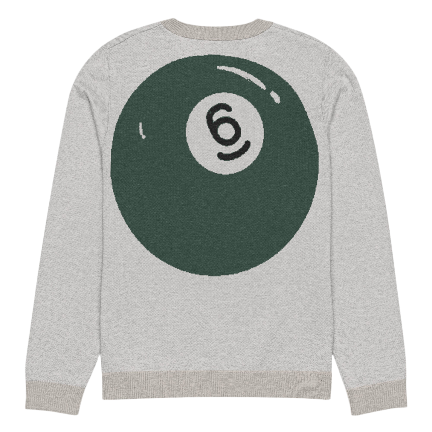 Saints’ Way 6 Ball Gray and Green Knitted crew neck sweater