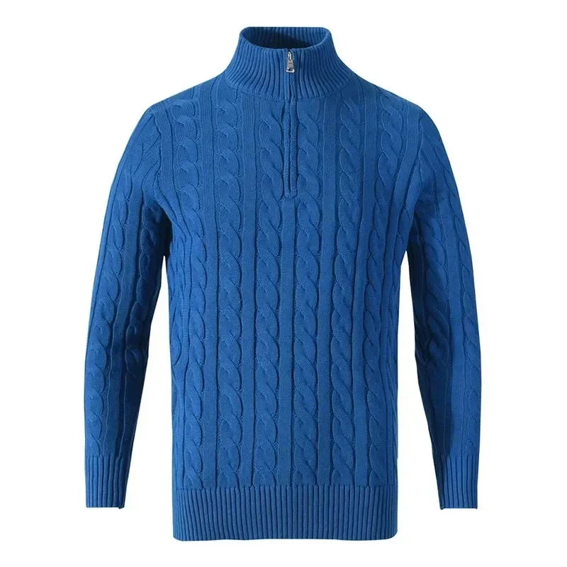 Men’s Cotton Knitted Quarter Zip Pullover Sweater