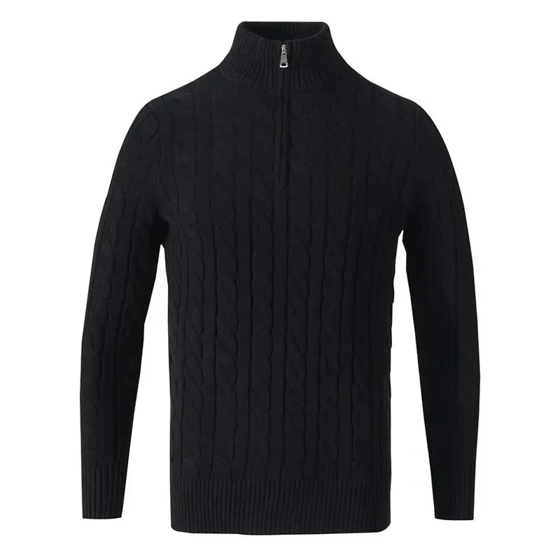 Men’s Cotton Knitted Quarter Zip Pullover Sweater